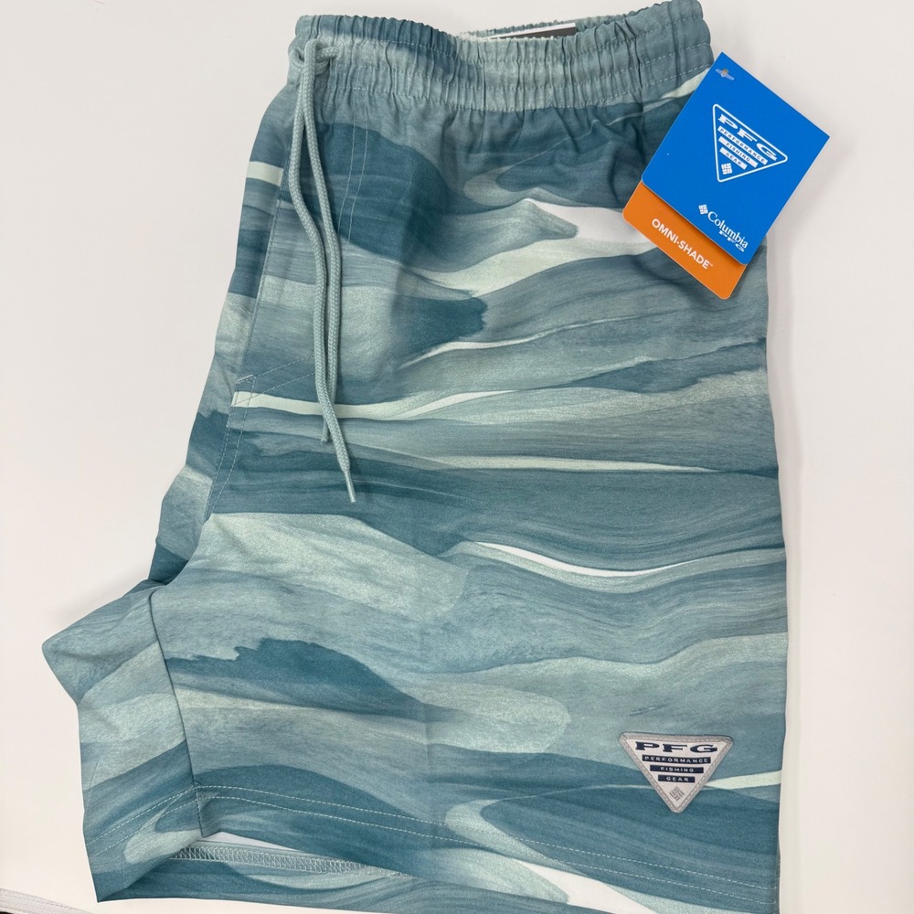 Columbia PFG Rambler Printed Water Shorts Mens Medium Regular Fit Omni Shade NEW